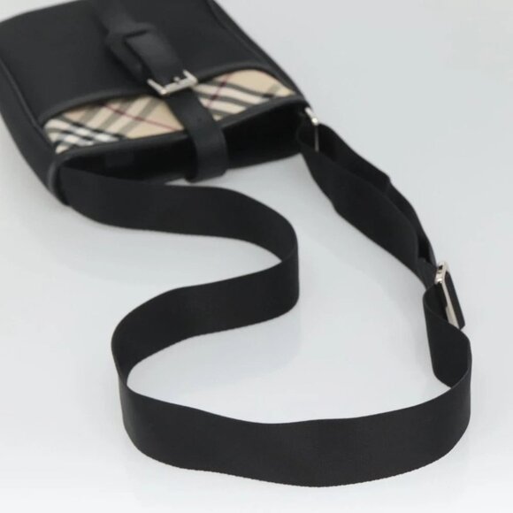 BURBERRY Shoulder Bag Nylon Black Silver Auth sw747 - Picture 8 of 14